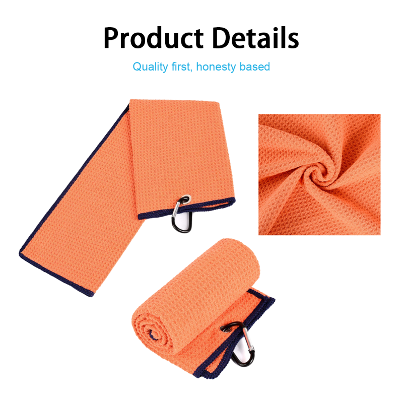 Square Microfiber Waffle Golf Hand Towel For Superior Performance