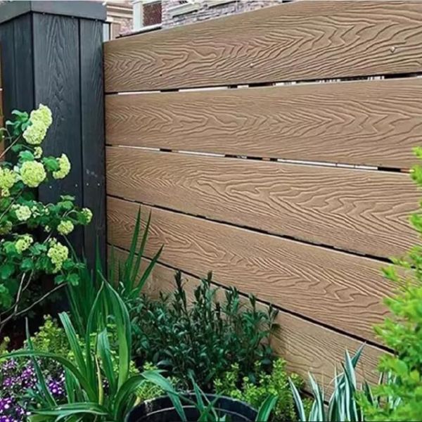Aluminum Frame WPC Fencing Slat Style Outdoor Home Security