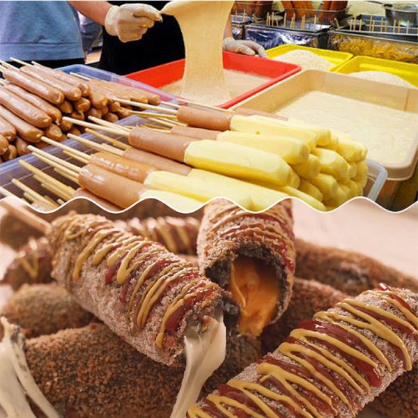 Anti Deformation Hot Dog Deep Fryer Korean Corn Dog Commercial Cheese 220V