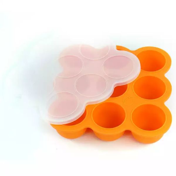 9 Cavities Silicone Baby Tray Half Sphere BPA Free Suction Feeding Plate