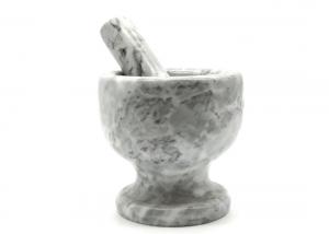 China Marble Stone Mortar And Pestle Pill Crusher Grinder Herb Bowl Food Safe on sale
