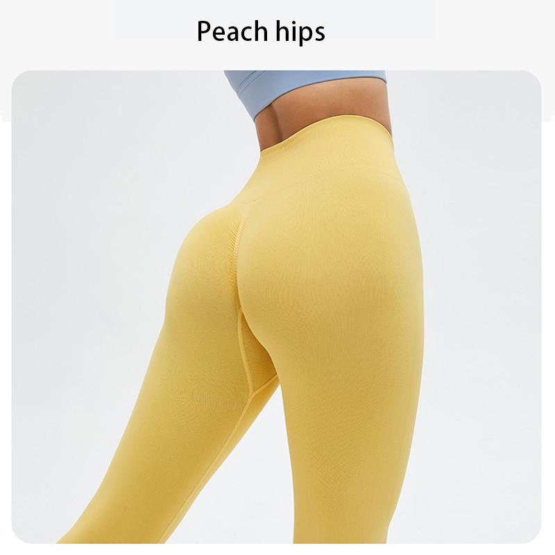 Nude Butt Lifting Workout Leggings Nylon Skin Friendly Seamless Gym Pants