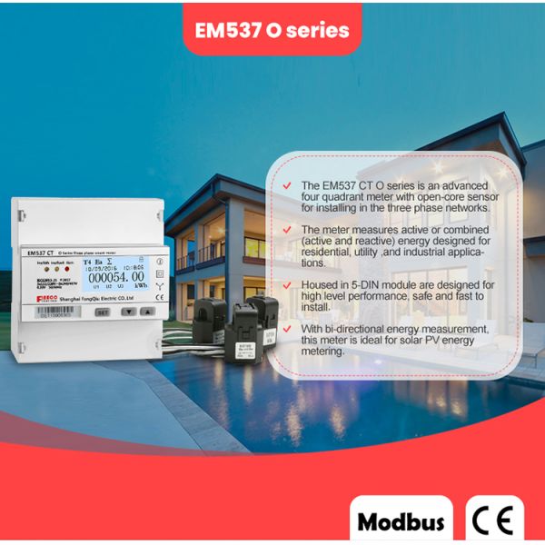 EM537 CT O serie 0-3000A/330mV INDUSTRIAL 3 phase kWh meter MULTI FUNCTION RS485 MODBUS RTU smart energy meter