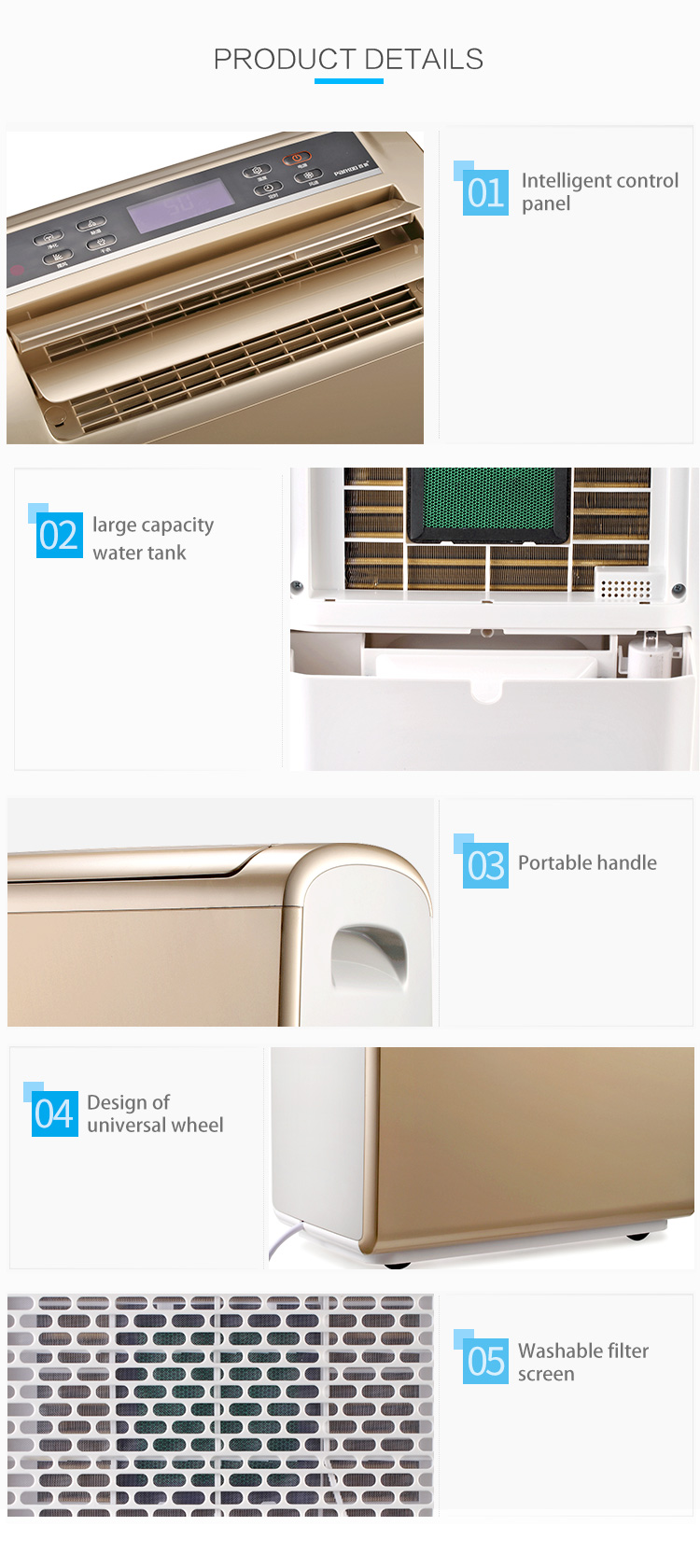 Family Use 430w 26L/Day Small Home Dehumidifier