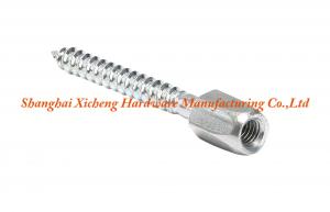 China Bright Nickel Plated Double Thread Screw M6*50 Size With Low Carbon Steel on sale