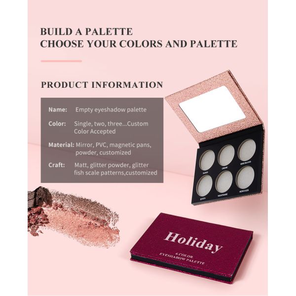 Wholesale customized Empty Eye Shadow Palette 18 colors pink eyeshadow palette