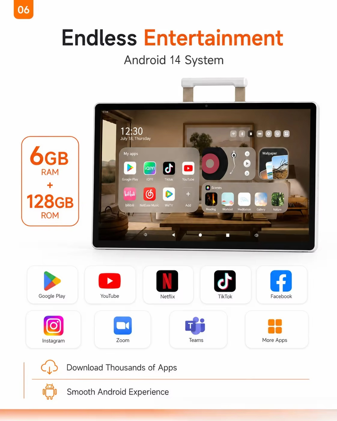 Kinstone New Arrival 24 inch desktop portable touch tablet Android mobile TV