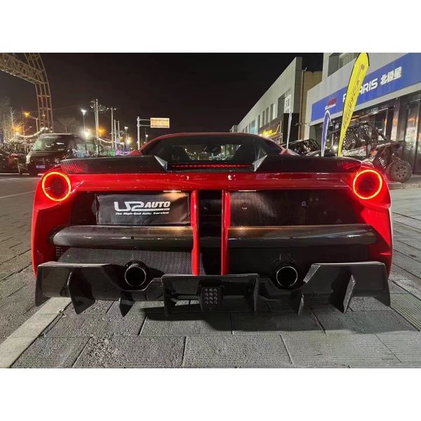 For Ferrari 488 Carbon Fiber Body Kit 488 Upgraded Misha Style Front and Rear Bumper Spoiler Hood Carbon Fiber Body Kit