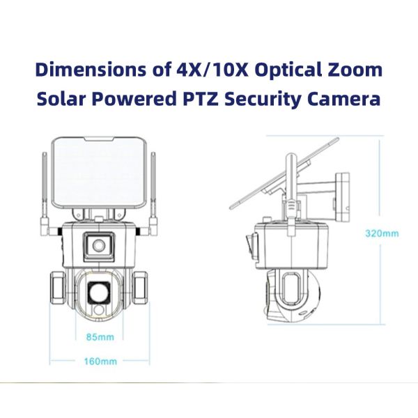 10X Optical Zoom Spotlight Security Camera Human Motion Tracking IP65 Sim Card Camera