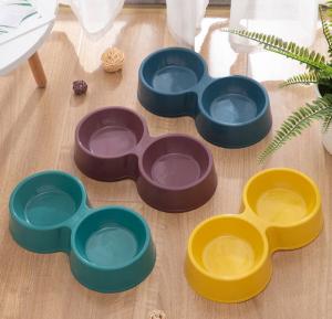 China Plastic Dog Bowl Set Detachable Double Dish For Pet Food Water Feeder on sale
