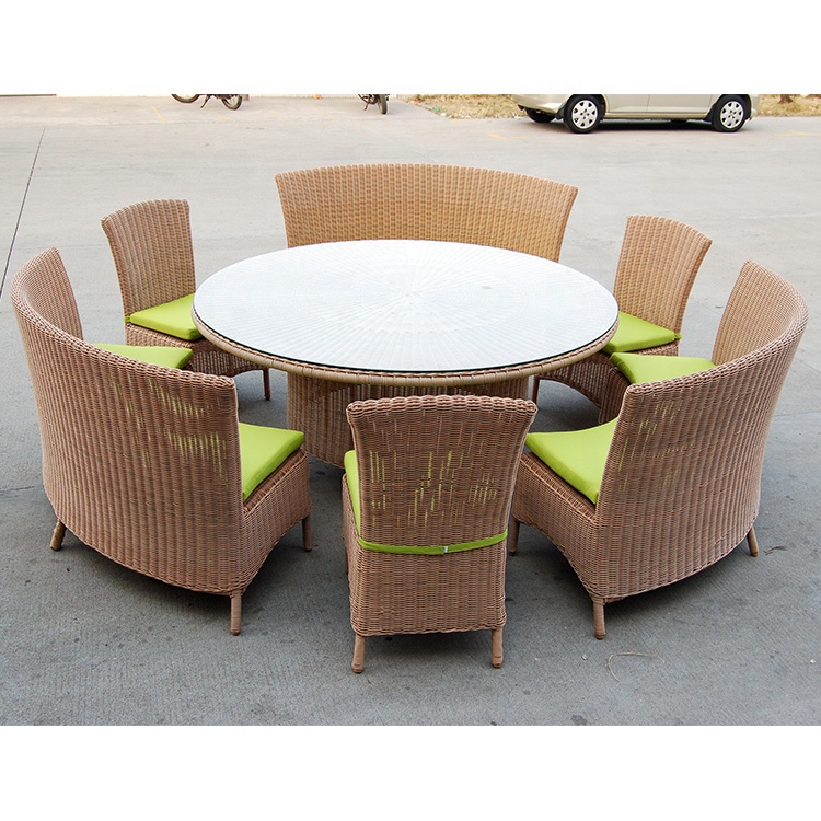 Outdoor Furniture Directly Sells Modern Design Aluminum Tube 1.2-1.5 Mm Rattan Dinning Table