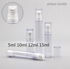 Quality Cute plastic mini airless cosmetic bottle 5ml 10ml 12ml 15ml for serum lotion wholesale