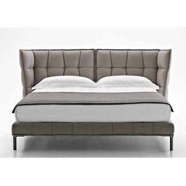 Grey Velvet Double Bed Linen Fabric Simple Design SGS Certification