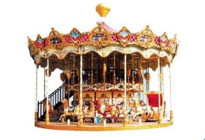 Hot sale beautiful design 38 people playground FRP and iron playing carousel