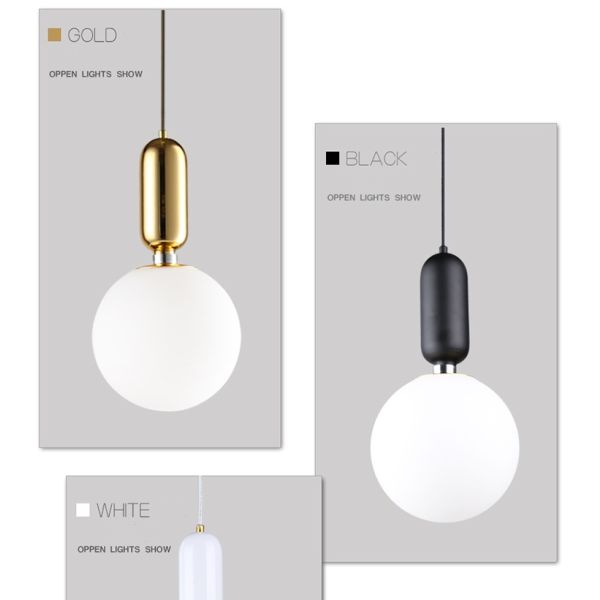 JYLIGHTING Nordic Pendant Light Bedroom Office Restaurant bar Lamp Modern Simple Creative Personality Glass Ball Chandelier
