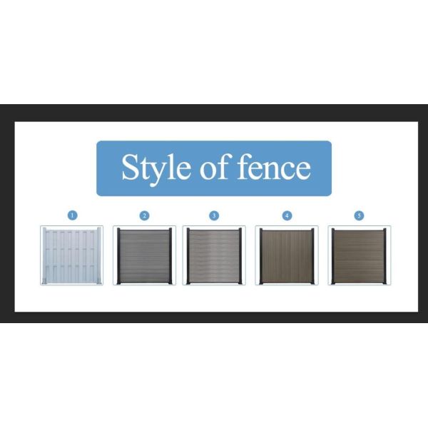 Aluminum Frame WPC Fencing Slat Style Outdoor Home Security