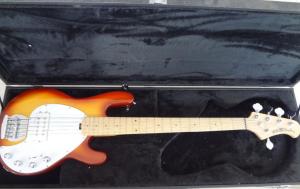 China 5 string basss guitar Ernie ball Musicman Sting Ray5 bass Sunburst color Active pickups on sale