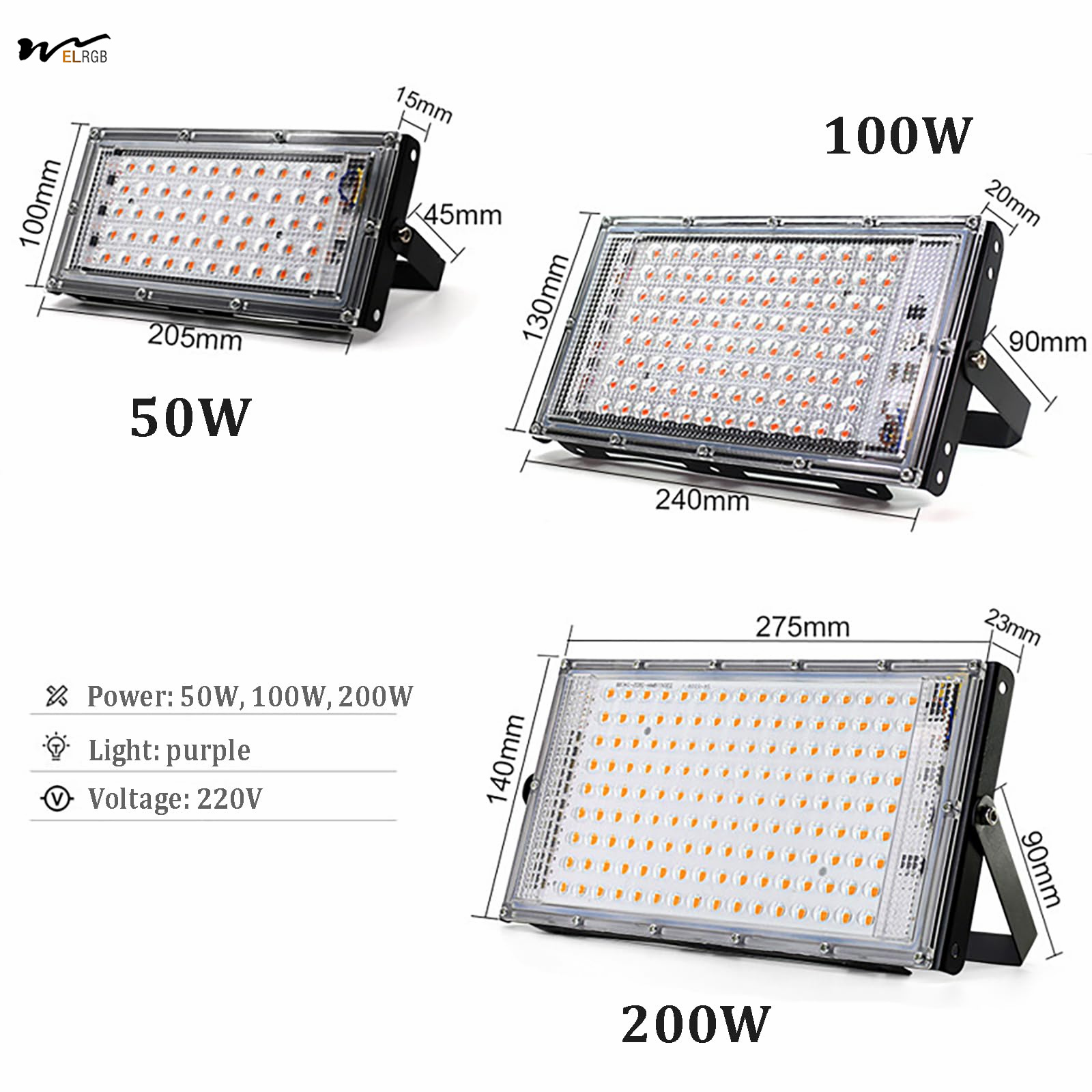 Seed Starting 50W Full Spectrum Plant Lamp with Stand LED Standing Floor Grow Light
