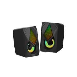 China Sleek Black 2.0 PC Speakers Usb Powered Speaker Three Dimensional Surround on sale