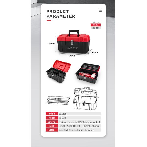 Double Layer PVC Personal Lockout Toolbox With Removable Organizer Tray