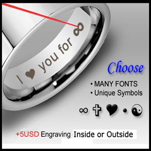 Tagor Jewelry Made 8mm Cobalt Ring Flat Polished Finish Beveled Edges Wedding Band Ring