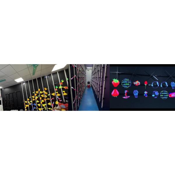 Interactive 3D Spinning LED Hologram Fan , Remote Control 15 Inches Holographic Display Fan