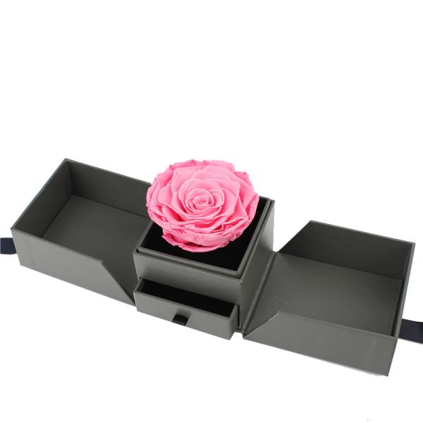 Decoration Valentines Flowers In A Box , Two Side Open Custom Rose Box