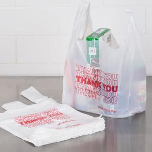 Quality Retail White Plastic Thank You Bags , Custom T Shirt Bags For Grocery wholesale