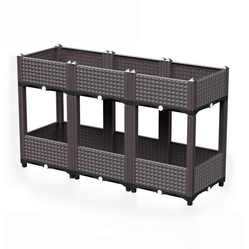 Customizable Plastic Elevated Garden Planter Raised Flower Beds Plastic Not Coated