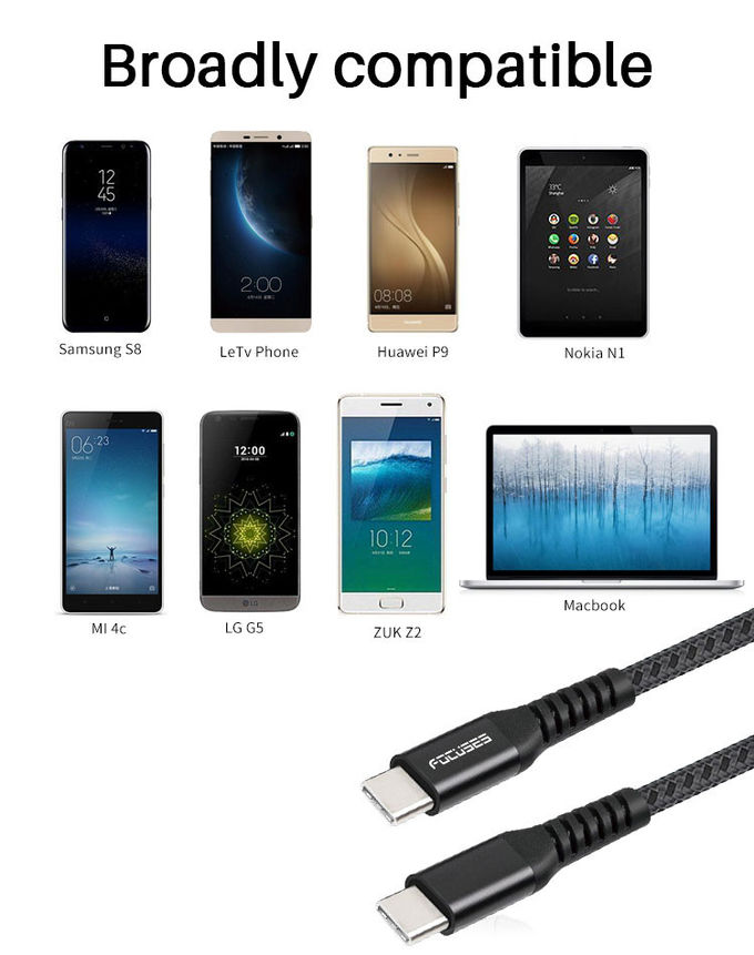 OEM 5A USB 3.0 Charging Cable USB C To USB C Cable For Samsung