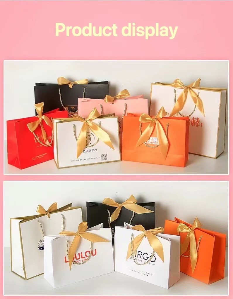 Ribbon Handle Cosmetic Paper Bags