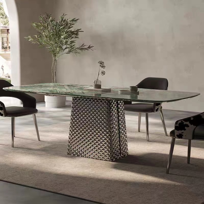 Voguish Ceramic Marble Top Dining Table 10 Seat Width Elegant