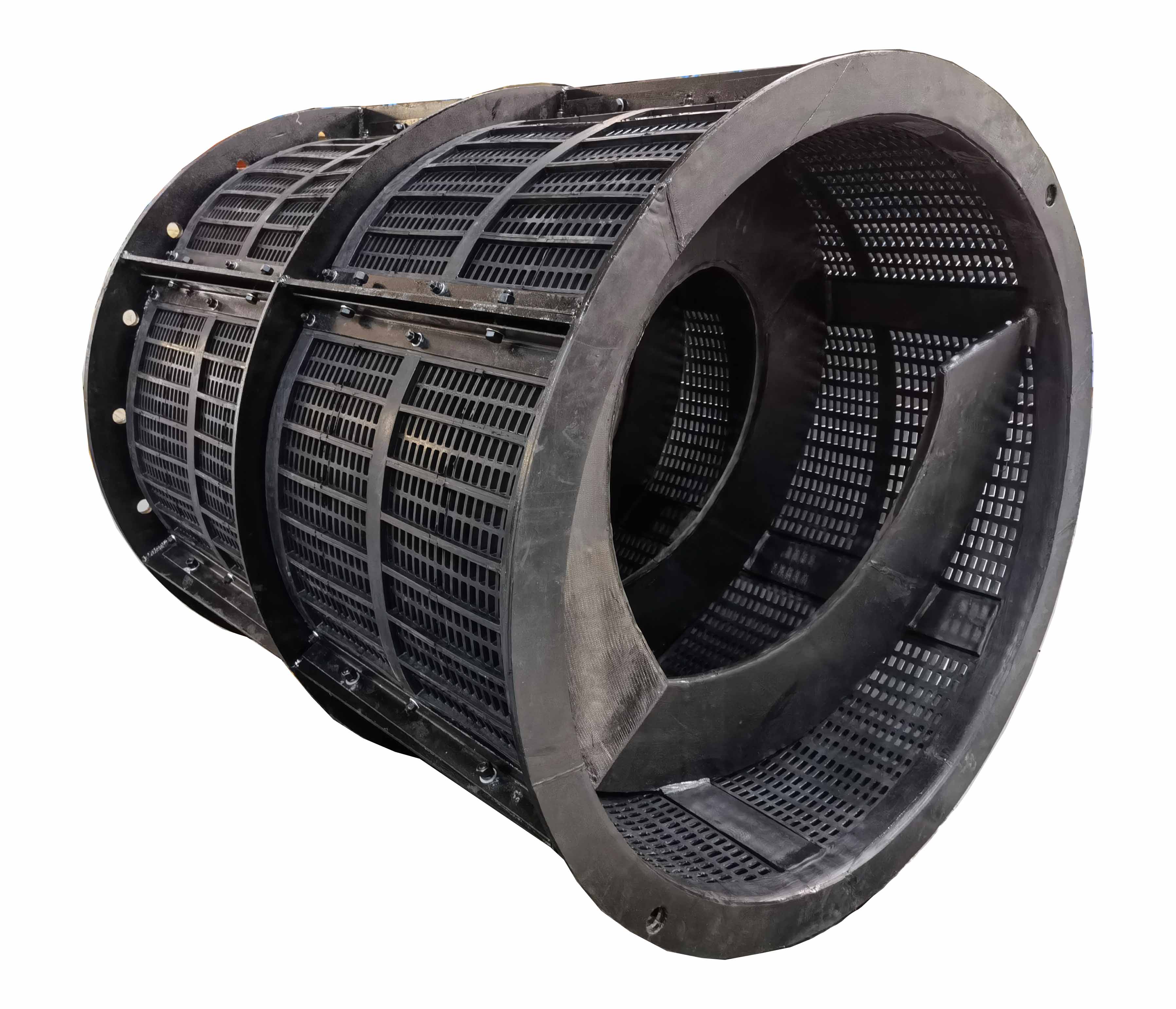 Custom Rubber Screen Panel 305*305mm 70 Shore Hardness Longitudinal Slots Dewatering
