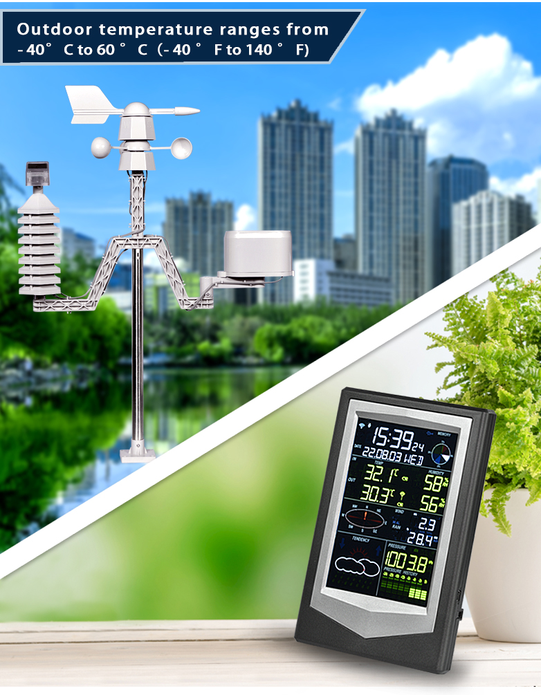 OEM Support High Precision Outdoor Temperature Sensor With Wireless Weather Station