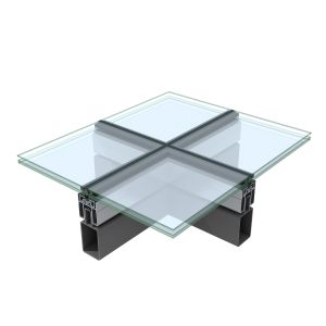 Quality Durable Glass Canopy System ISO Aluminium Glass Curtain Wall System wholesale