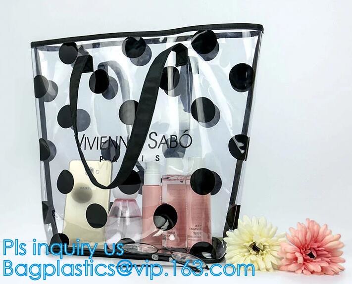 stationery packaging clear pvc handle bag, bag handle pvc beach bag for beach leisure, Handle PVC Bag With Button