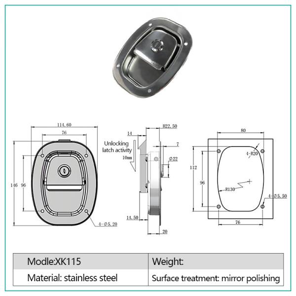 Stainless Lockable Whale Tail Push To Close Latch