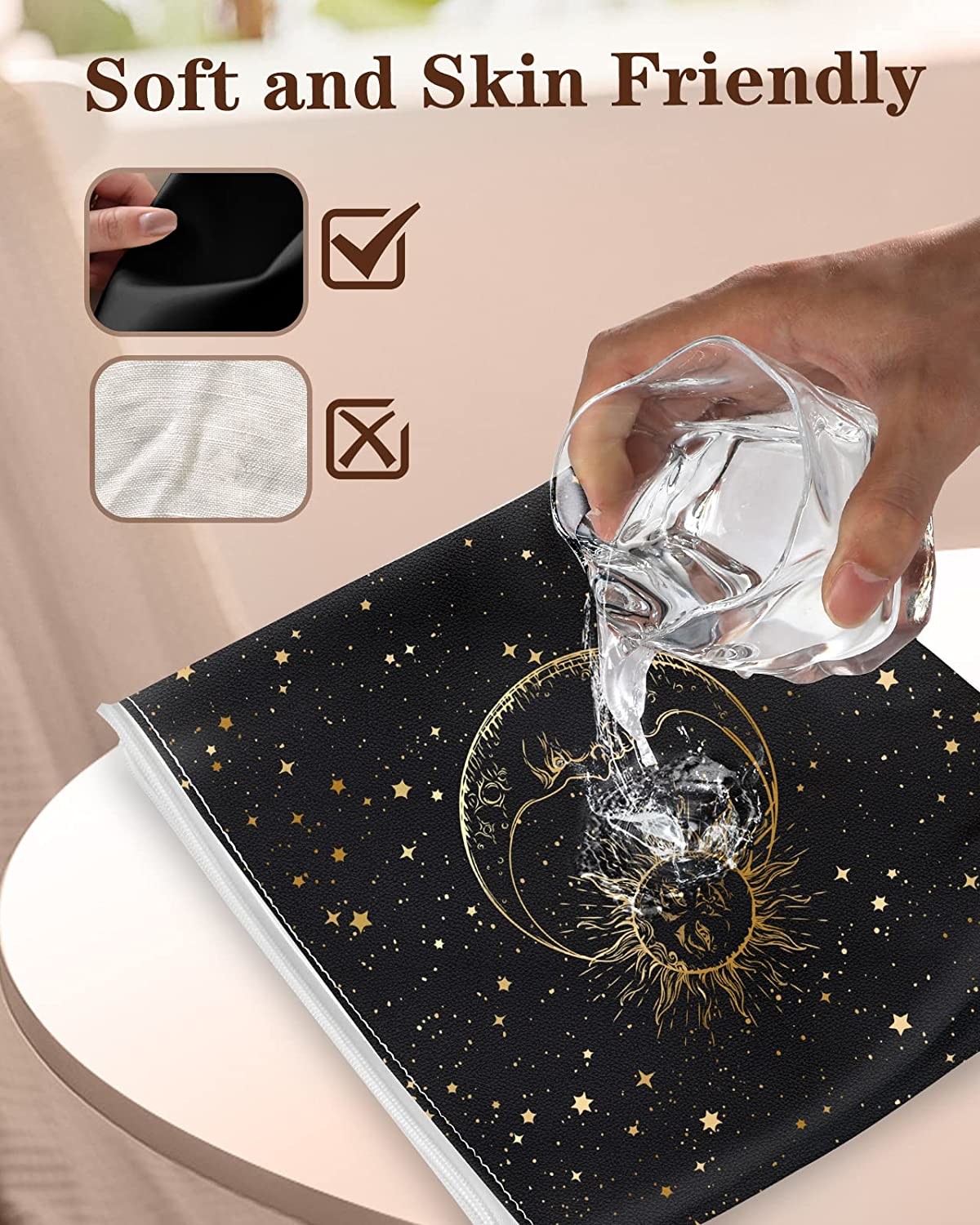 Waterproof Makeup Bag Cosmetic Bag for Women Small Makeup Bag for Purse,Sun and Moon Gifts Makeup Pouch