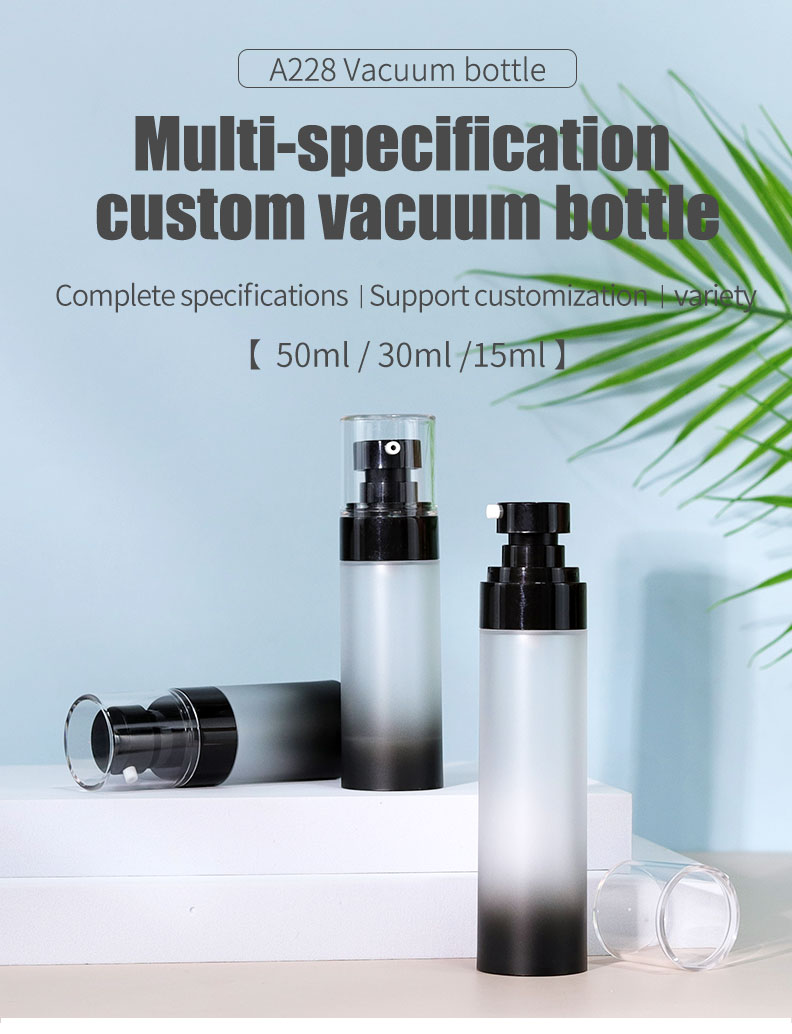 Airless Skin Care Packaging Bottles Black Airless Pump Bottle Base Material ABS Collar Material AS