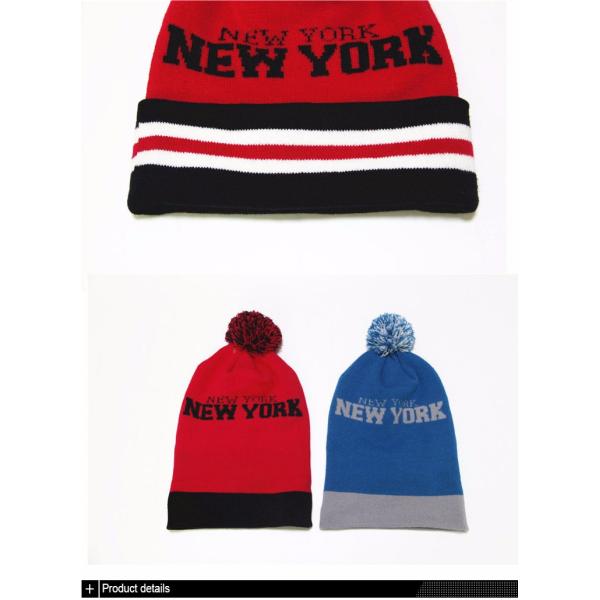 2017 keep warm Jacquard Cap hot sale Pom Pom Beanie Winter Knitting hats with letters100% Acrylic 20*24cm 95g