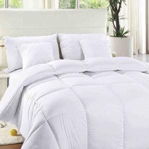 China Quilted Comforter with Corner Tabs Hotel Box Stitched Down Alternative Comforter on sale