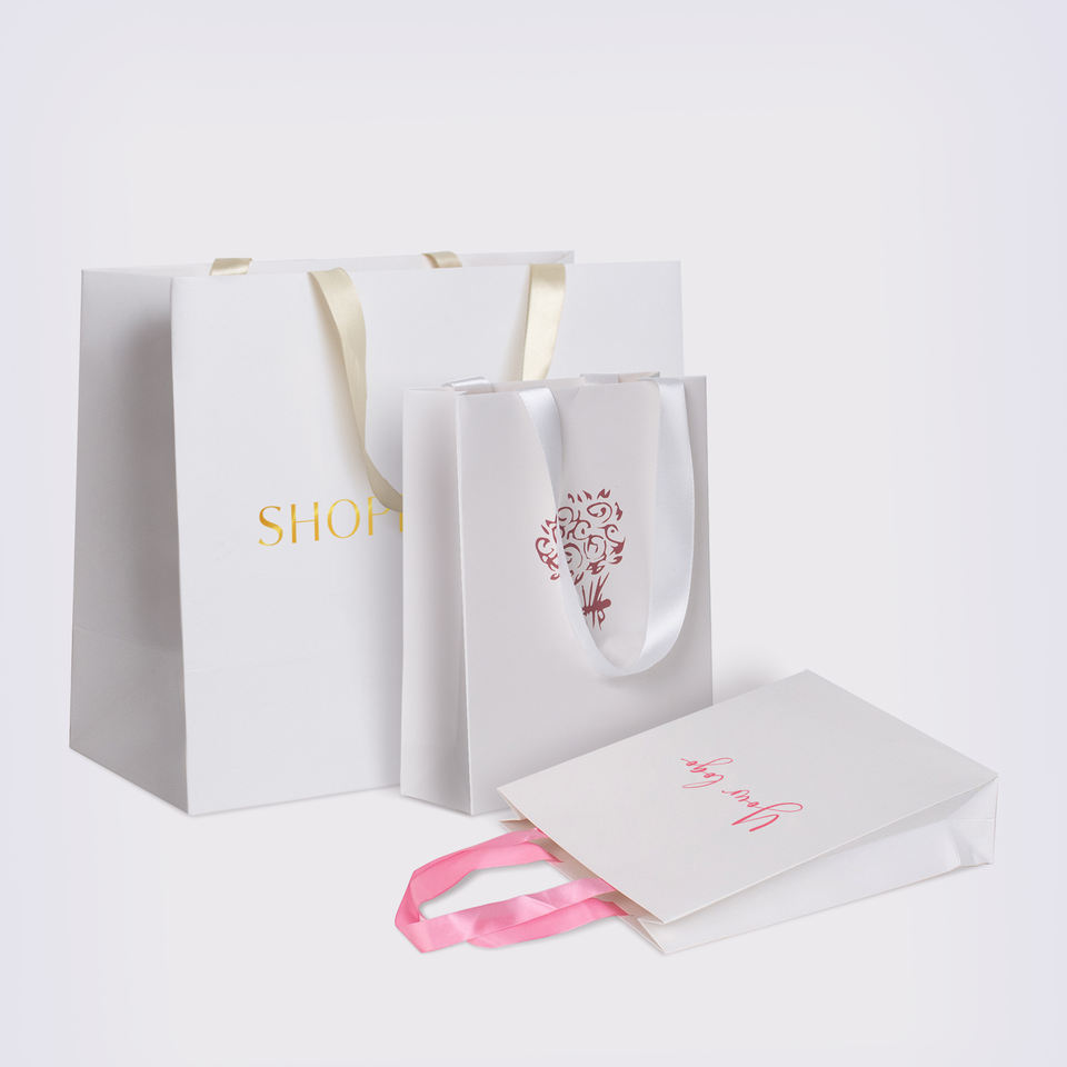 Industrial CMYK 4 Color Offset Printing Paper Bag For Shoes Clothing With Custom Logo
