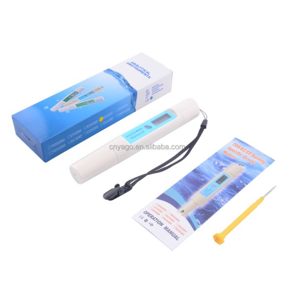 Waterproof Digital Salinity Meter with 0~199.9ppt Measurement Range and 0~50℃ Temperature Compensation