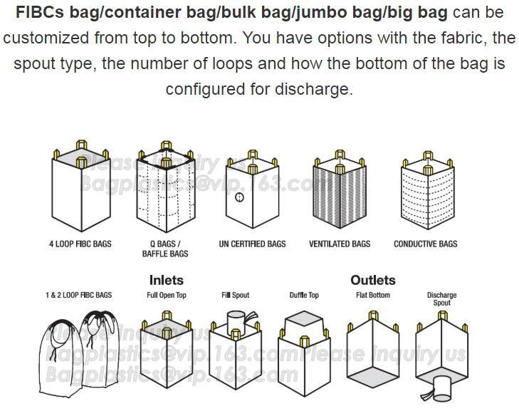 100% new fibc jumbo big bag 1 Ton PP Woven Jumbo Big Bags For Agriculture And Industrial Use,big bag/bulk bag/ fibc bag/