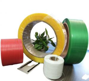 China Strapping Band Green PET Strap Roll Packing Belt Strap on sale