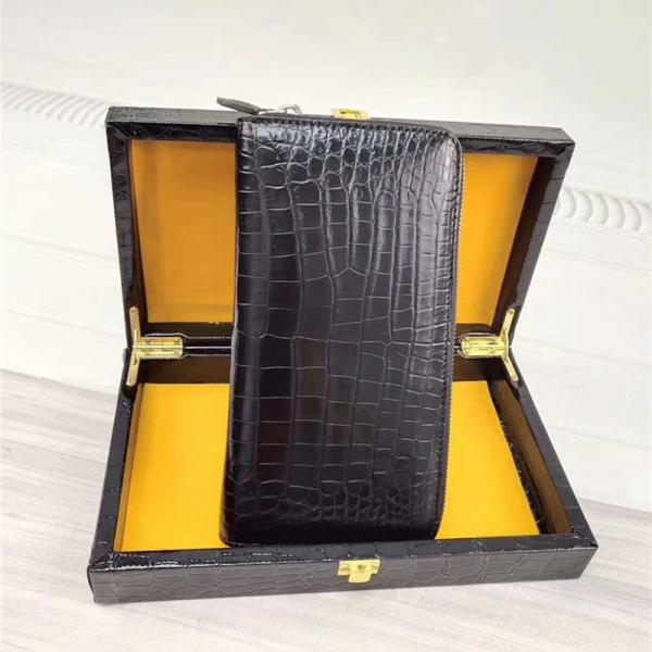 Authentic Crocodile Belly Skin Men's Large Card Wallet Genuine Real Alligator Leather Male Clutch Purse Money Bag