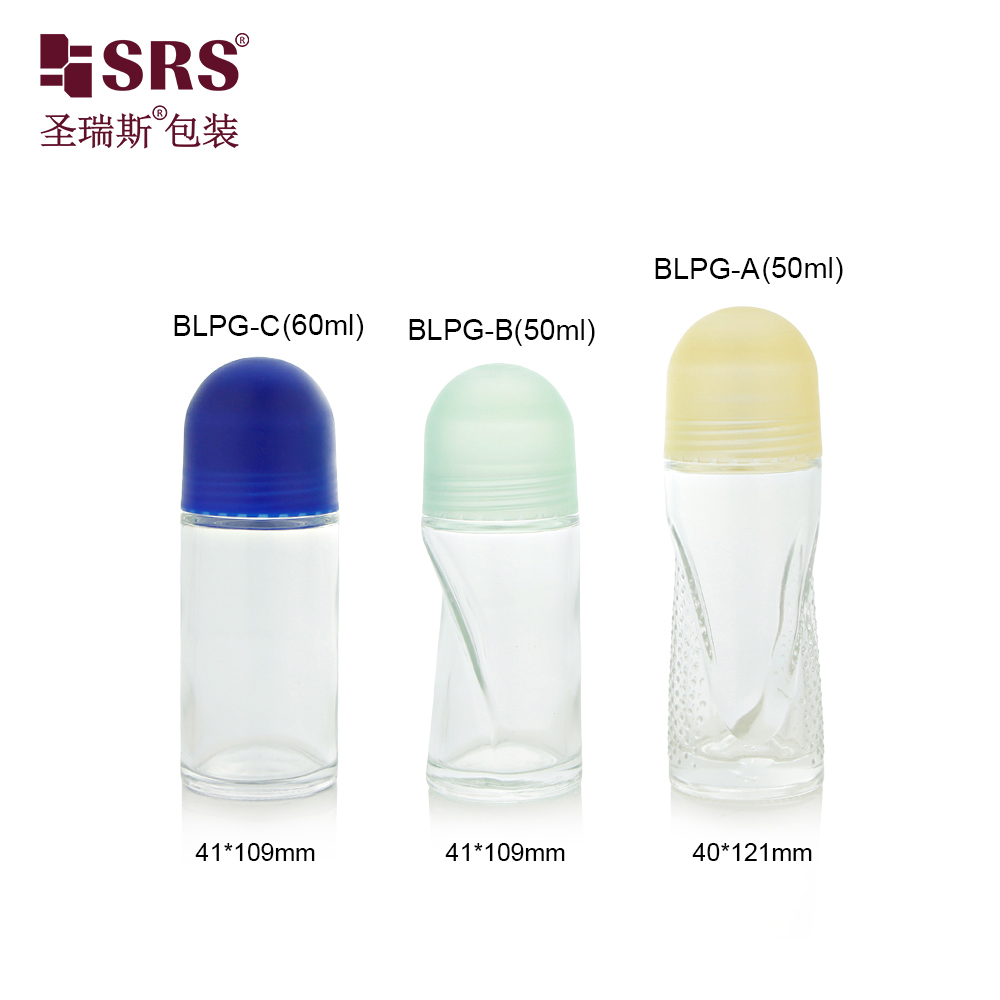 BLPG-C 60ml Wholesale Empty Clear Glass Roll On Deodorant Bottle Packaging Factory Manufacturer