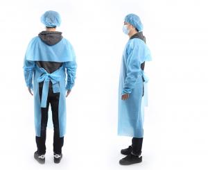 China CPE disposable waterproof isolation gown CPE gowns with thumb loop on sale
