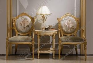 China Livingroom Furniture Wood Carving Part Furniture Decorative Chairs Gilt Furniture on sale