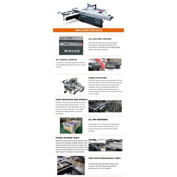 Affordable Woodworking Panel Saw Sliding Table Saw MJ6132S for Machinery Repair Shops